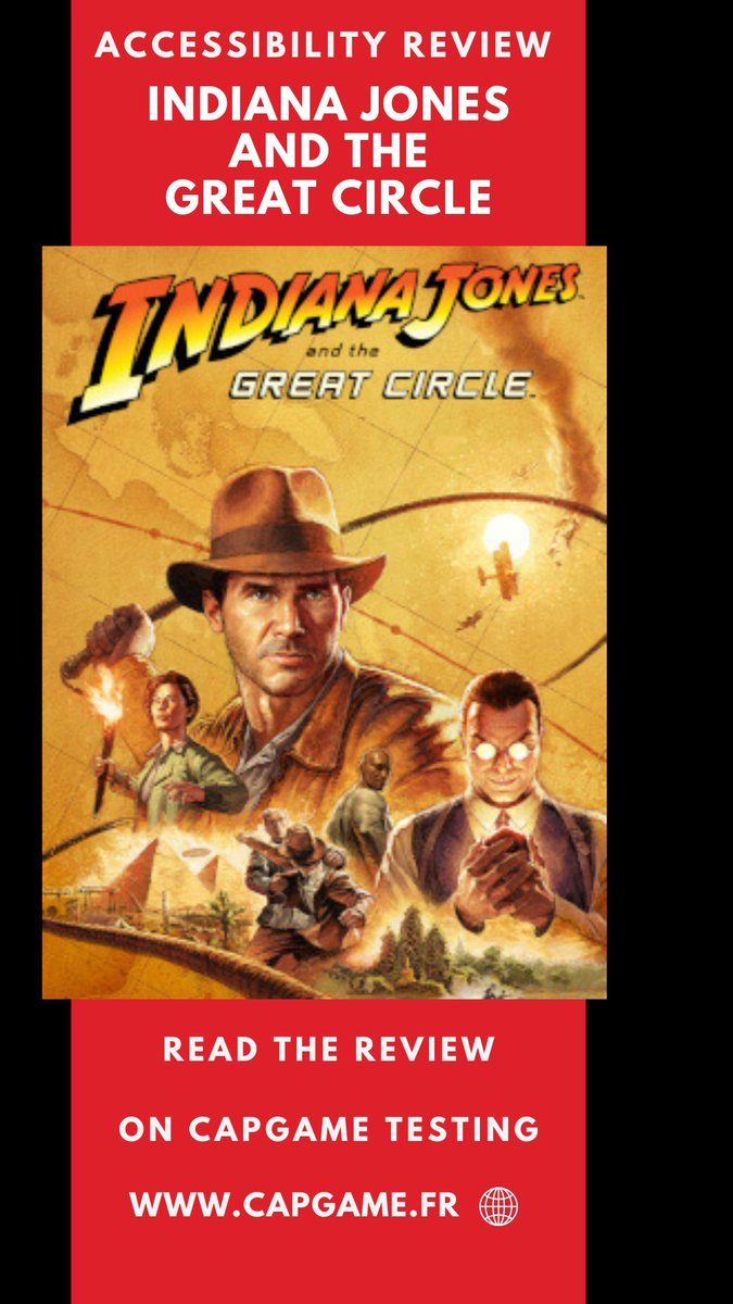 Take your whip and follow us and Indiana Jones and the Great Circle. But what does it offer in terms of accessibility?  We tell you all about it in our review:

buff.ly/4hpuTcw 

#GameAccessibility <a href="/machinegames/">machinegames</a>  <a href="/bethesda/">Bethesda</a>