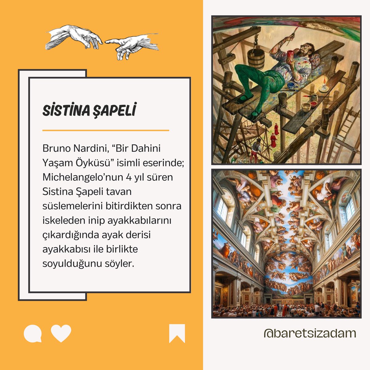 #baretsizadam #restorasyon #konservasyon #kültürelmiras #sistinaşapeli #michelangelo