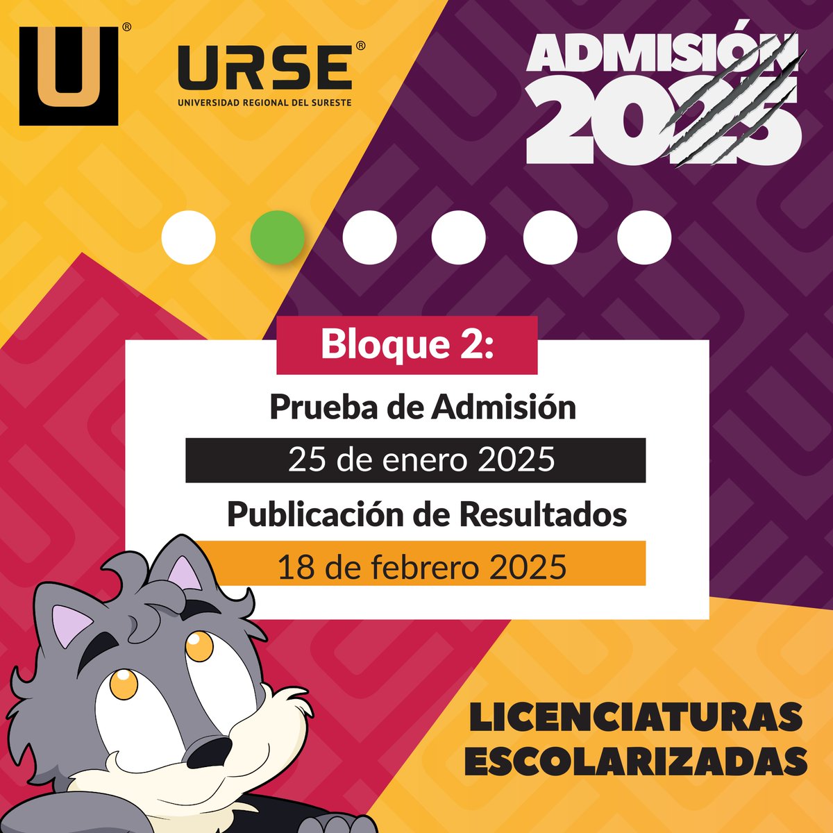 #AdmisionesURSE Si presentaste examen de admisión en el Bloque 2, anota la fecha para ver tus resultados. 

¡ No pierdas la oportunidad de pertenecer a la #FamiliaURSE! 🤗✍️✍️🗓️🗓️

#URSEOaxaca
#Admisiones2025