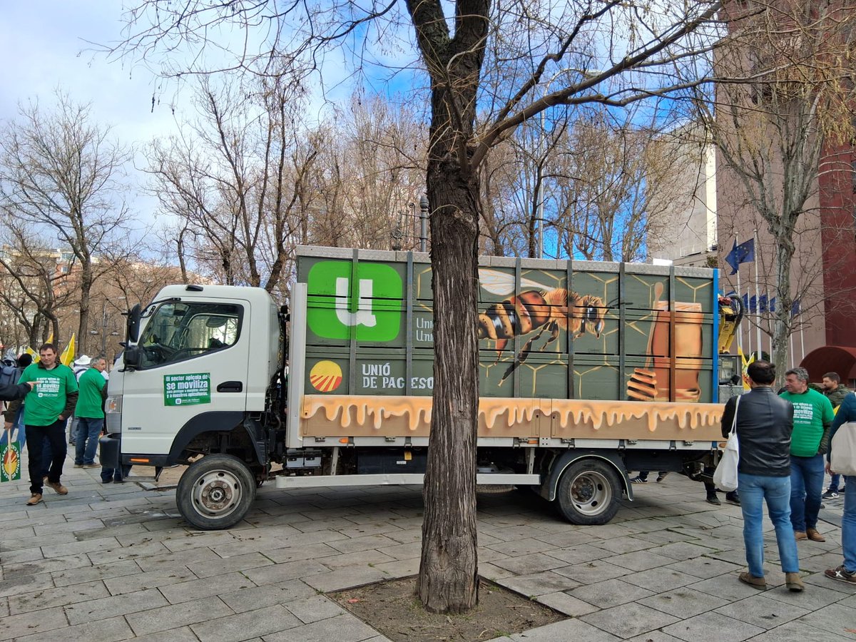 AgroNewsCV's tweet photo. 🐝 @UnioLlauradora denuncia la entrada de 32.000 toneladas durante 2024 de miel importada de mala calidad a un precio muy barato, en clara competencia desleal con la de aquí. Hoy ha protestado en Madrid junto a otras organizaciones de @UniondeUniones 

https://t.co/CApQmkdjYs https://t.co/XGJazus7jy
