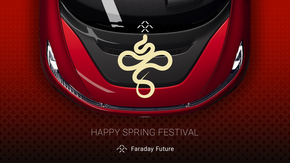 FaradayFuture's tweet photo. As we step into the Year of the Snake, Faraday Future wishes you and your loved ones for a prosperous, joyful, and electrifying new year!

#FaradayFuture #FFAI #AIEV #ChineseNewYear #CNY #FF91 https://t.co/ywwKG2Zh8x