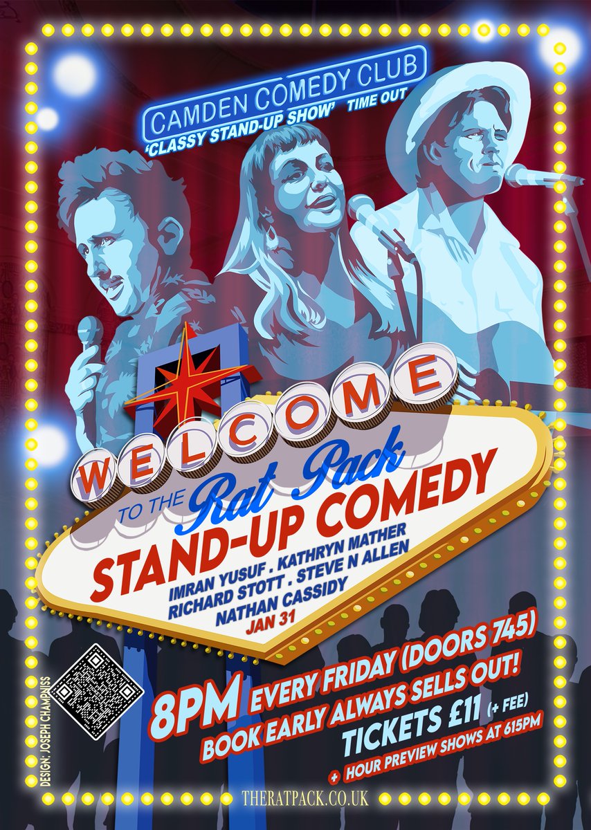 The Rat Pack Stand-up Comedy (@_theratpack) on Twitter photo Grab tickets for Wed's stellar 730 Unwrapped! lineup <a href="/CamdenComedy/">Camden Comedy Club</a>
and on Friday...
615pm <a href="/nathancassidy/">Nathan Cassidy</a> Piracy
8pm The Rat Pack inc TV stars and award winners <a href="/imranyusuf/">Imran Yusuf</a> <a href="/KathMathComedy/">Kathryn Mather</a> <a href="/mrstevenallen/">Steve N Allen</a> <a href="/TheRstott/">Super Hams</a> ALWAYS SELLS OUT!
Tickets £6-£12.50⬇️
camdencomedyclub.com Grab tickets for Wed's stellar 730 Unwrapped! lineup <a href="/CamdenComedy/">Camden Comedy Club</a>
and on Friday...
615pm <a href="/nathancassidy/">Nathan Cassidy</a> Piracy
8pm The Rat Pack inc TV stars and award winners <a href="/imranyusuf/">Imran Yusuf</a> <a href="/KathMathComedy/">Kathryn Mather</a> <a href="/mrstevenallen/">Steve N Allen</a> <a href="/TheRstott/">Super Hams</a> ALWAYS SELLS OUT!
Tickets £6-£12.50⬇️
camdencomedyclub.com