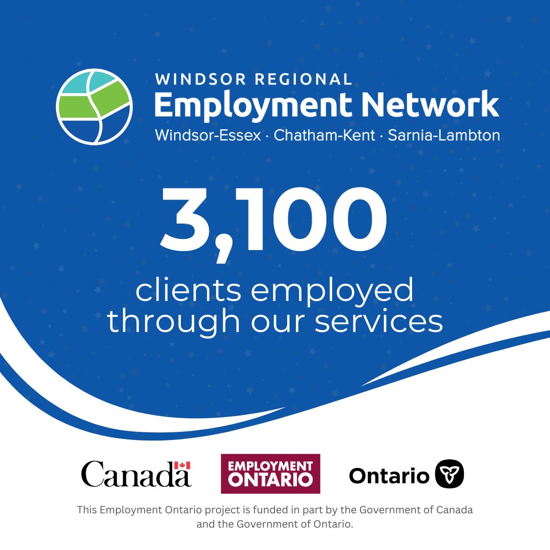Thanks to the support of local employment service providers of the <a href="/WRE_Network/">Windsor Regional Employment Network (WREN)</a>, over 3,100 individuals have successfully found employment! 🎉

We're proud to celebrate this achievement and the ongoing efforts to create opportunities, build careers, and retain local talent.