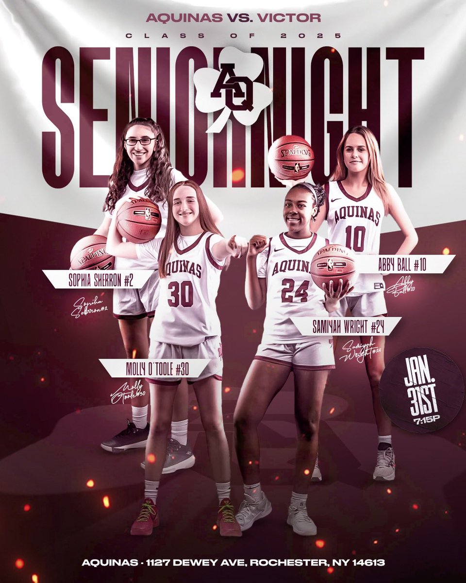 Come and be part of the celebration for our seniors! Mark your calendars for Friday, January 31st, as we take on Victor. 🏀🫶🏾