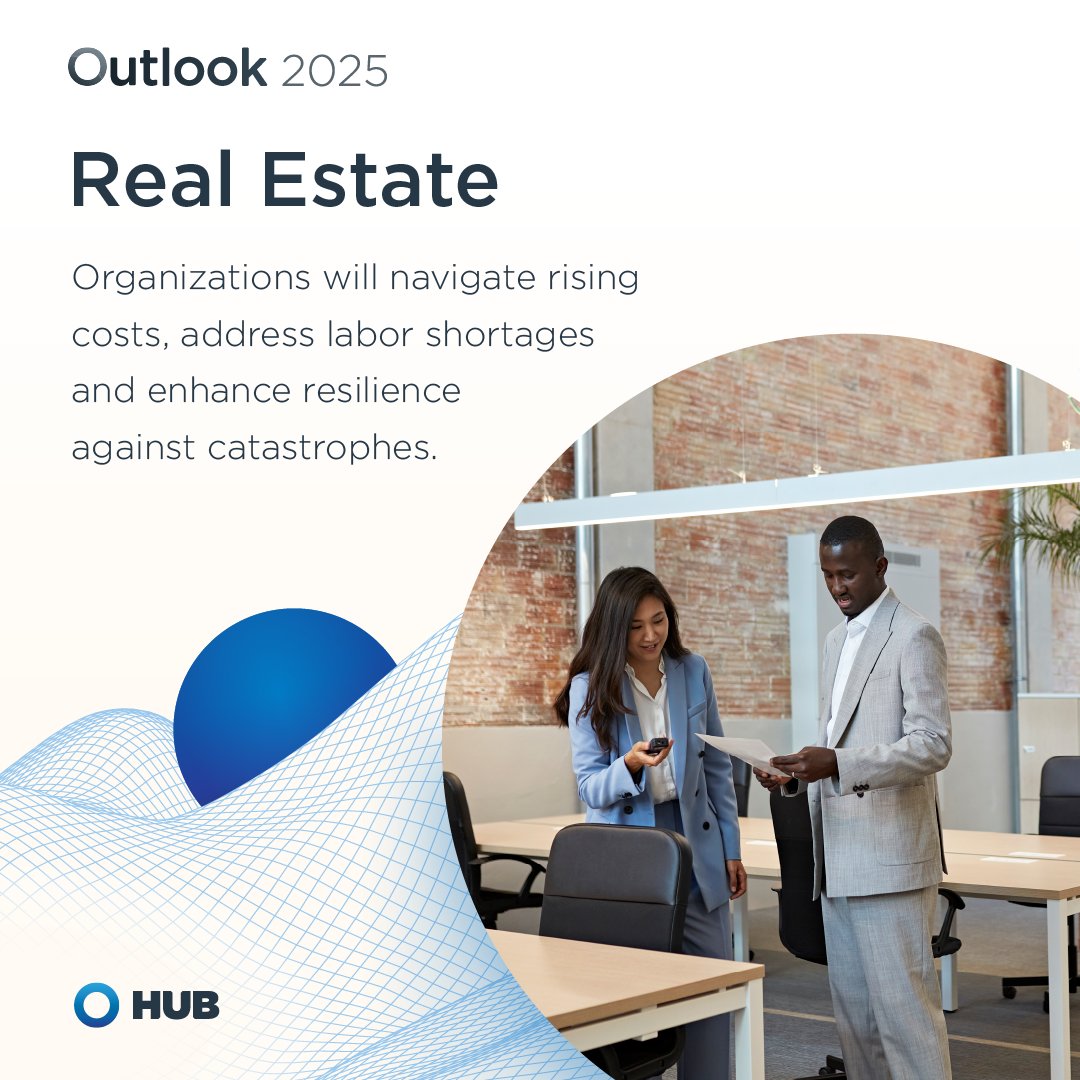 HUBInsurance's tweet image. High interest rates, rising insurance premiums &amp;amp; weather-related risks are shaping the real estate industry. Explore the HUB 2025 Real Estate Outlook to win big in the year ahead.  ow.ly/iP5c50UOESB

#RealEstate #RiskManagement #HUBInternational #Outlook2025