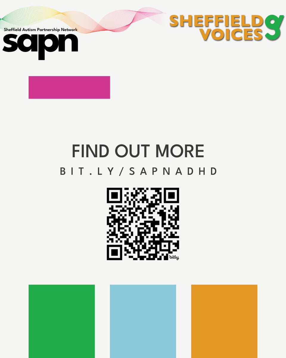 We've teamed up with our friends at <a href="/SheffieldVoices/">Sheffield Voices</a> to do some engagement work around #ADHD support services in #Sheffield, and we want to hear from you! Visit bit.ly/SAPNADHD for more info about the survey and drop-in sessions 🤗