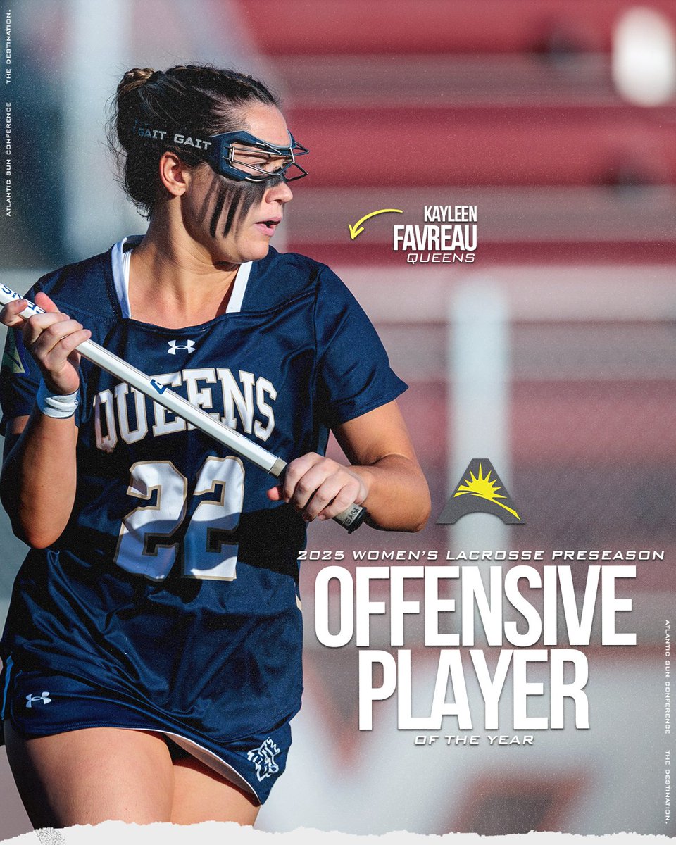 🏆 Kayleen Favreau is your 2025 ASUN Offensive Player of the Year! 🌟👑

#ASUNWLAX x <a href="/queenswlax/">Queens (N.C.) Women’s Lacrosse</a>