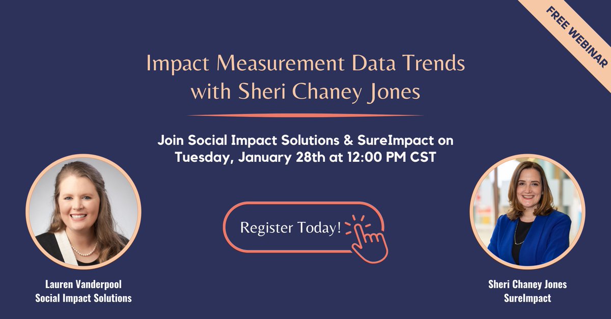 SureImpact (@sureimpactinc) on Twitter photo Looking for more insights on #nonprofit impact measurement and 2025 data trends?
Today at 1:00 p.m. ET, SureImpact's CEO, Sheri Chaney Jones will be joining <a href="/SISolutions_/">Social Impact Solutions</a> for their #webinar "Impact Measurement Data Trends."
Register now!
us06web.zoom.us/webinar/regist… Looking for more insights on #nonprofit impact measurement and 2025 data trends?
Today at 1:00 p.m. ET, SureImpact's CEO, Sheri Chaney Jones will be joining <a href="/SISolutions_/">Social Impact Solutions</a> for their #webinar "Impact Measurement Data Trends."
Register now!
us06web.zoom.us/webinar/regist…