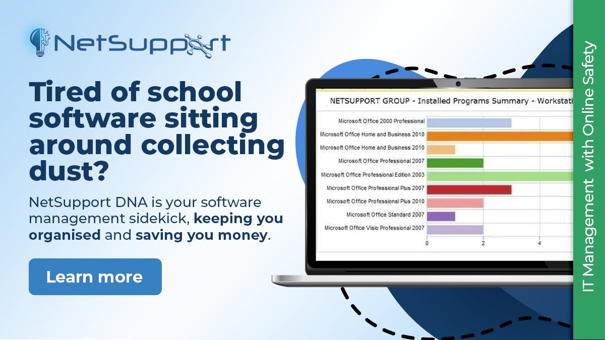 NetSupport_Ca's tweet photo. How much money could your school be saving on unused software? 🤔 NetSupport DNA can help you find out! https://t.co/BkTL0AFqIr

#EdTech, #SchoolIT, #SoftwareManagement, #NetSupportDNA https://t.co/GSRe3BCxUd