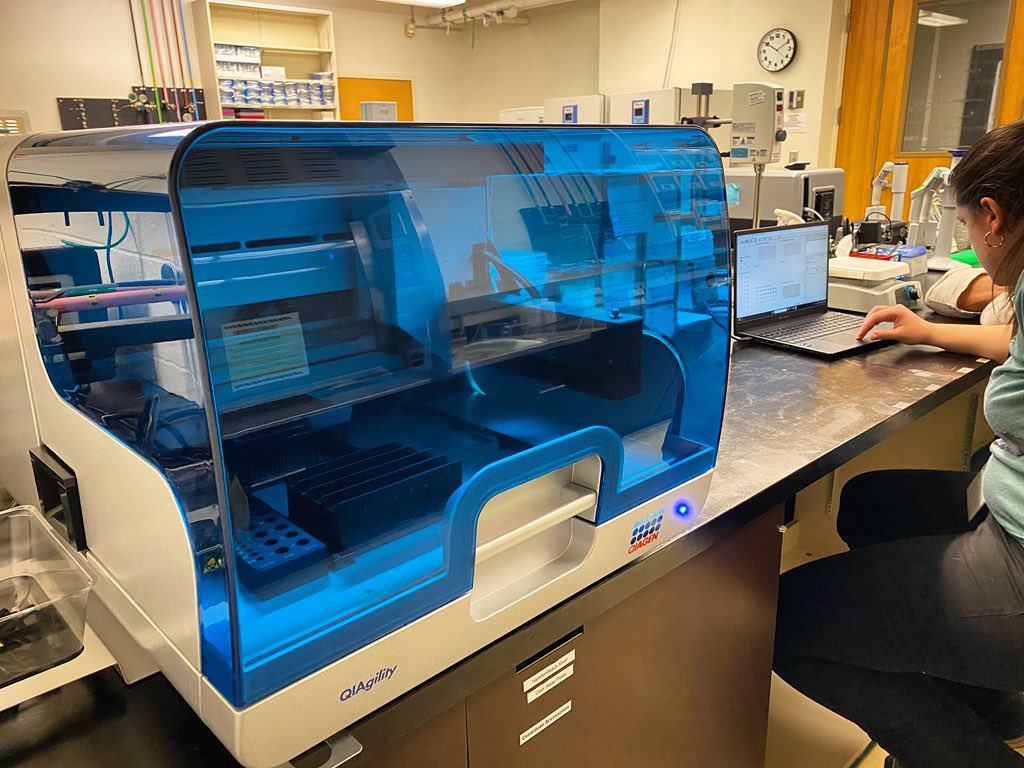 This bad boy is giving huge improvement to our PCR preparation (a key part of the process in analyzing DNA from environmental samples)! Been waiting for this for a long time! #qiagen #ecology #freshwaterecology #forestedwatersheds #forestecology #nature #glfcscience #nrcansci