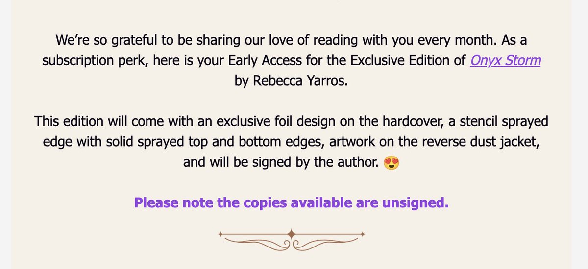 clickbait_93's tweet photo. @oohbbybby @FairyLoot I just got an email saying there were no more signed copies. https://t.co/ddNKUXDbXl
