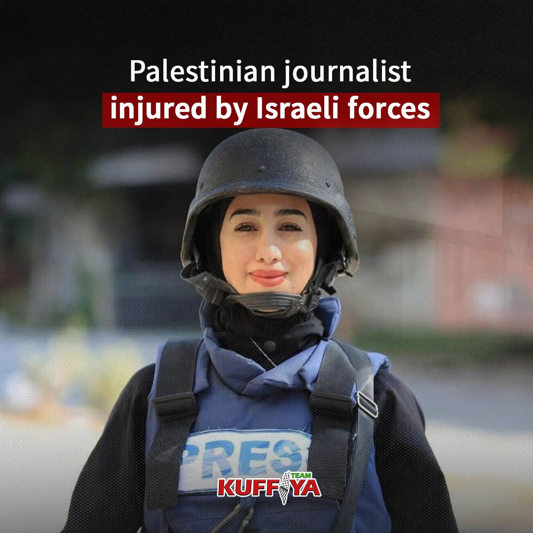 OnlinePalEng's tweet image. Palestinian journalist Nagham Zayt was injured by Israeli forces' gunfire while covering their latest attacks in #Tulkarm.