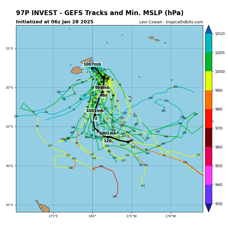 LimWeather's tweet photo. #Invest97P near #fiji forecast by models to initially linger near the island then move S then E (#GFS) or W (#ECMWF)
All interests there,#Tonga,#Vanuatu to watch closely
#Wxx #Wxtwitter #Cyclone #97P #CycloneRae #Rae https://t.co/ZfuqpQScSL