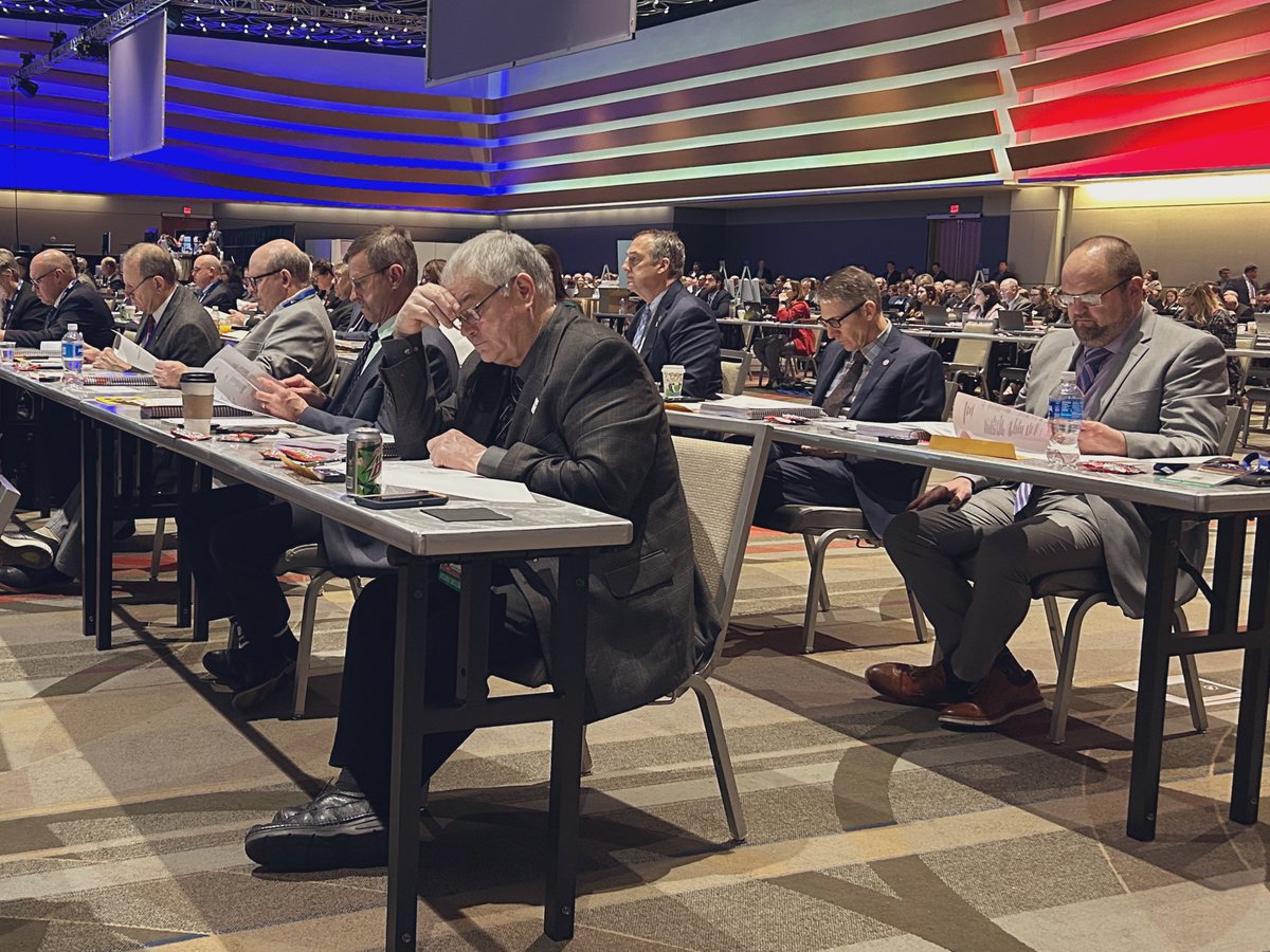 WIFarmBureau's tweet photo. Our delegates are attending the business session this morning at #AFBF25. https://t.co/2tb4PT6t2Y
