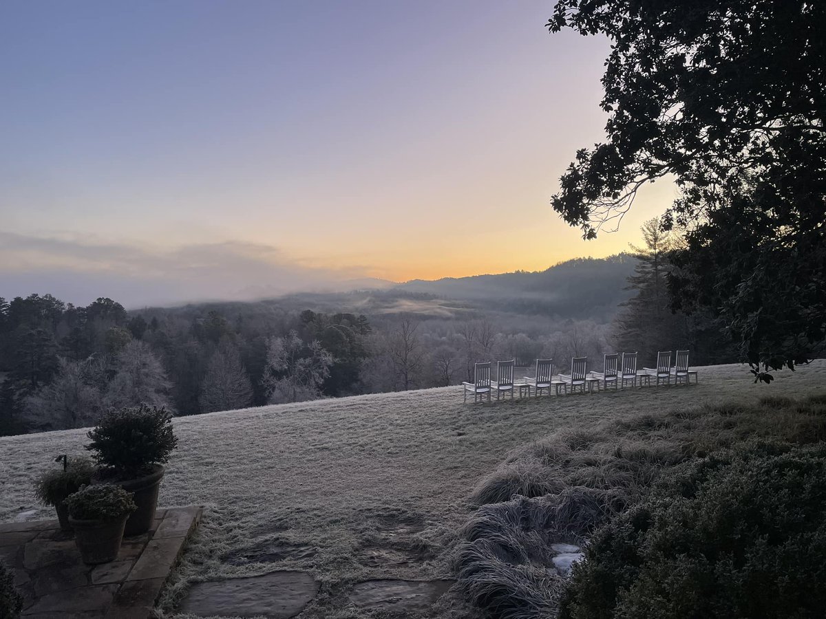 This is how the day begins at the Farm. Thank you to team member Melody Phelps for sharing your Winter sunrise views from the Main House. #BlackberryFarm #WeAreBlackberry #GreatSmokyMountains