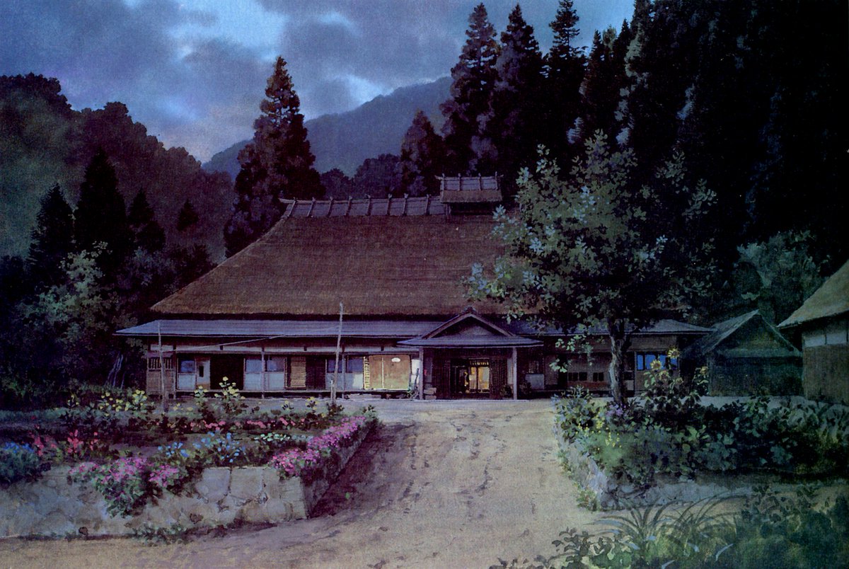 Background paintings by Kazuo Oga for Only Yesterday (1991), dir. Isao Takahata, Studio Ghibli