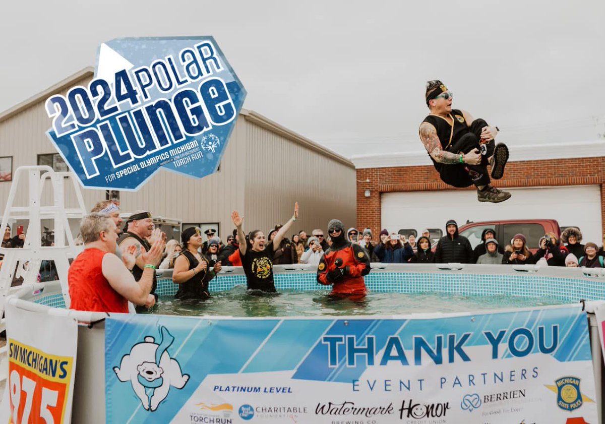 Come and watch the Berrien County Sheriff's Office make a big splash this Saturday, Feb 1st, at noon at The Watermark Brewery!
They're "freezin' for a reason" to support the Michigan Special Olympics: empower athletes with disabilities &amp; build a stronger, more inclusive community