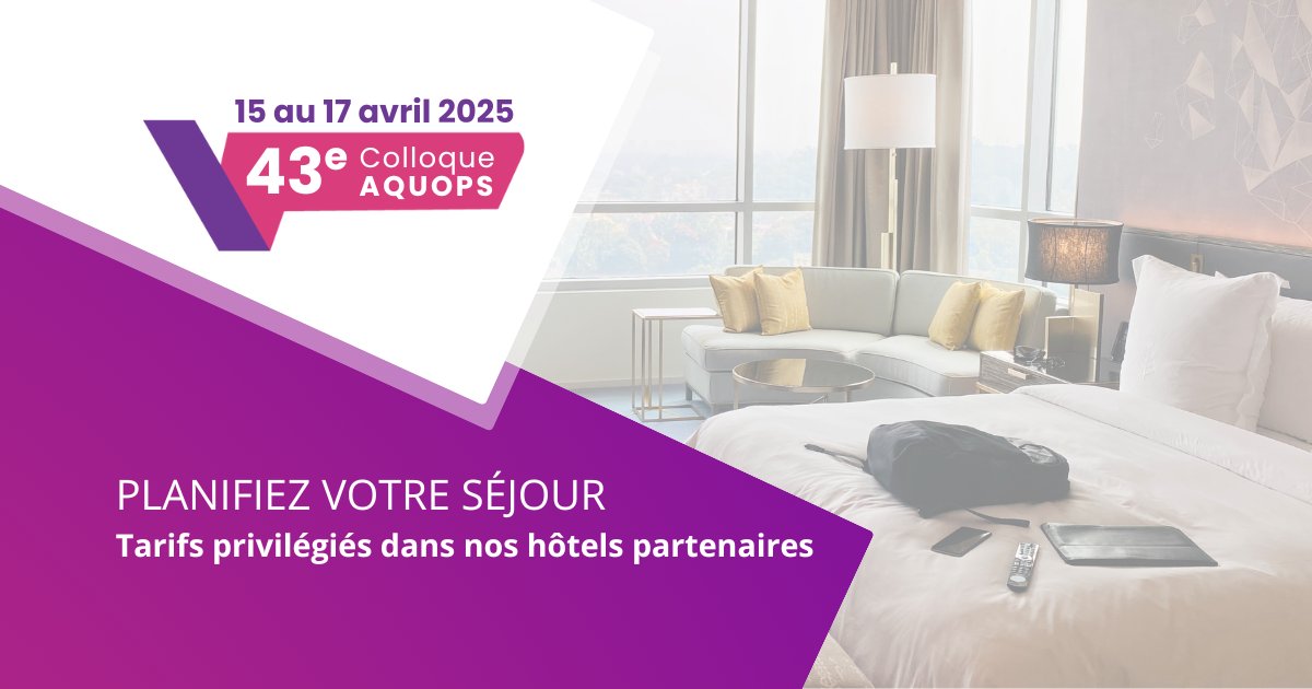AQUOPS (@aquops) on Twitter photo 🏨 Besoin d’un hébergement pour le colloque?
Profitez de tarifs privilégiés dans nos hôtels partenaires pour un séjour tout confort.
👉 Consultez notre page d’hébergement et réservez dès maintenant :
tinyurl.com/tje9c3ak
Québec vous attend… et nous aussi! 🏨 Besoin d’un hébergement pour le colloque?
Profitez de tarifs privilégiés dans nos hôtels partenaires pour un séjour tout confort.
👉 Consultez notre page d’hébergement et réservez dès maintenant :
tinyurl.com/tje9c3ak
Québec vous attend… et nous aussi!