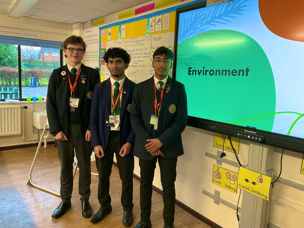 QMGS_CYM's tweet image. CYM Futures Team were back at @NorthWalsall this afternoon with the new workshop on ENVIRONMENT.Swwayam, Marshall & Tevin confidently lead the session to Yr 4’s. Pupil’s learnt; the impact of climate change,pollution & given useful tips on protecting wildlife & the environment ♻️