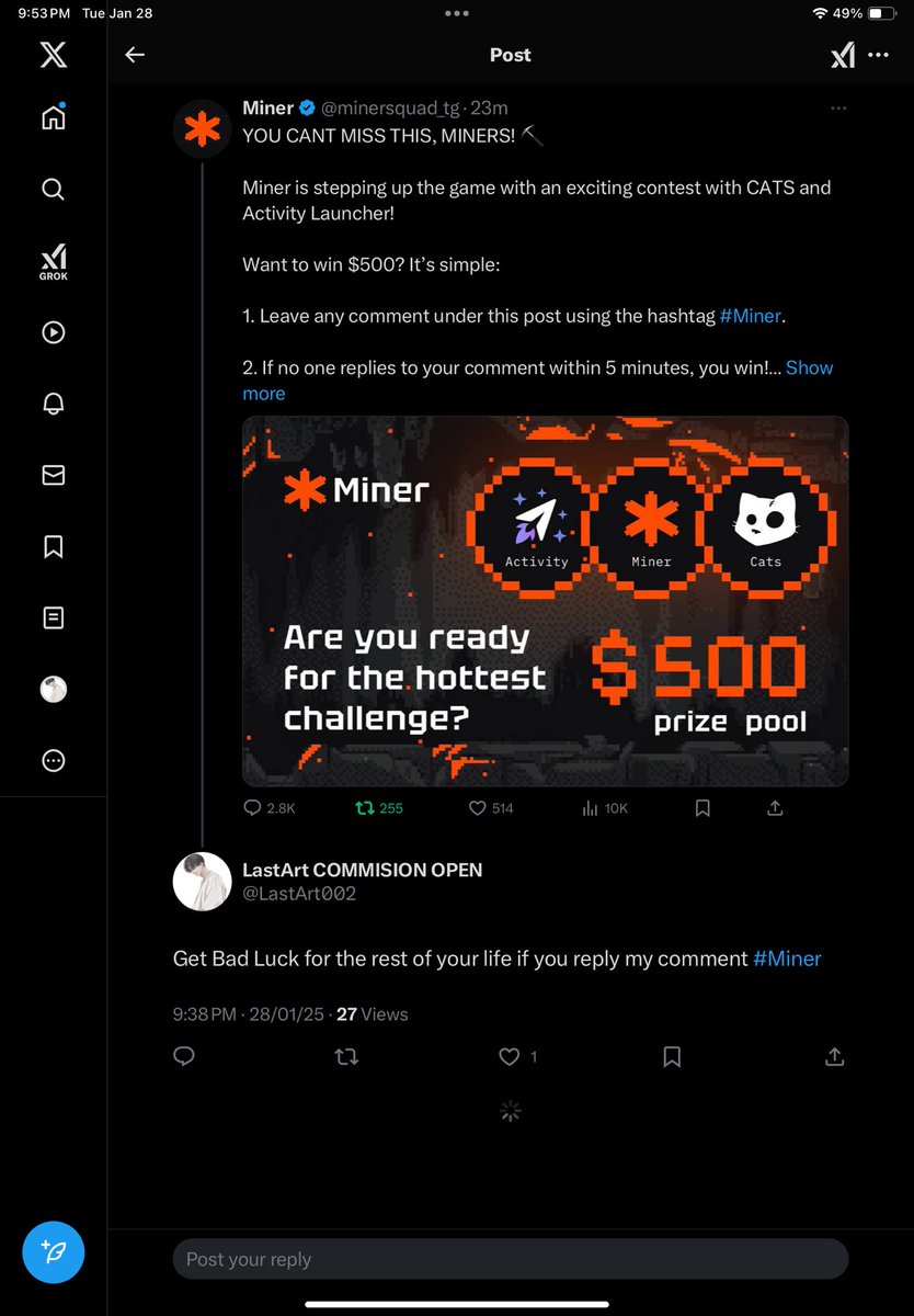 LastArt002's tweet photo. I won the challenge @minersquad_tg https://t.co/Q4pWGNQWfS
