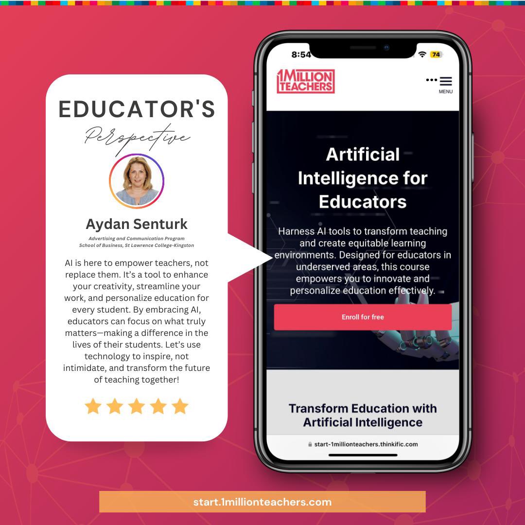 1MTeachers's tweet photo. 🌟 AI empowers teachers, not replaces them! 🌟

👉 Read the full review and insights on our blog: https://t.co/RX8cUbXAJG

🎓 Sign up for the course for FREE here: https://t.co/gResAayndq

Let’s shape the future of education together! 💡 

#AIForEducators #EmpoweringTeachers #1MT https://t.co/rCViA57QRD