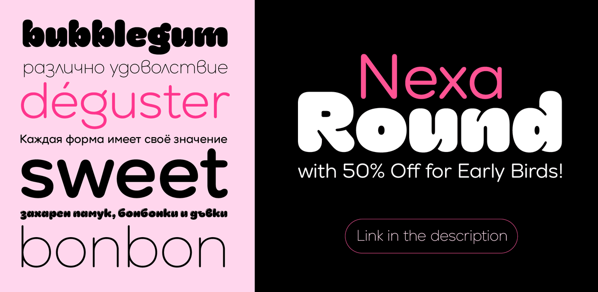 📷 Nexa Round is here! 📷 This softer take on our classic Nexa font brings warmth &amp; personality to your designs. Explore the 11 weights &amp; get 50% off for a limited time! #NexaRound #NewFont #Fontfabric 👉bit.ly/3EcoUJL