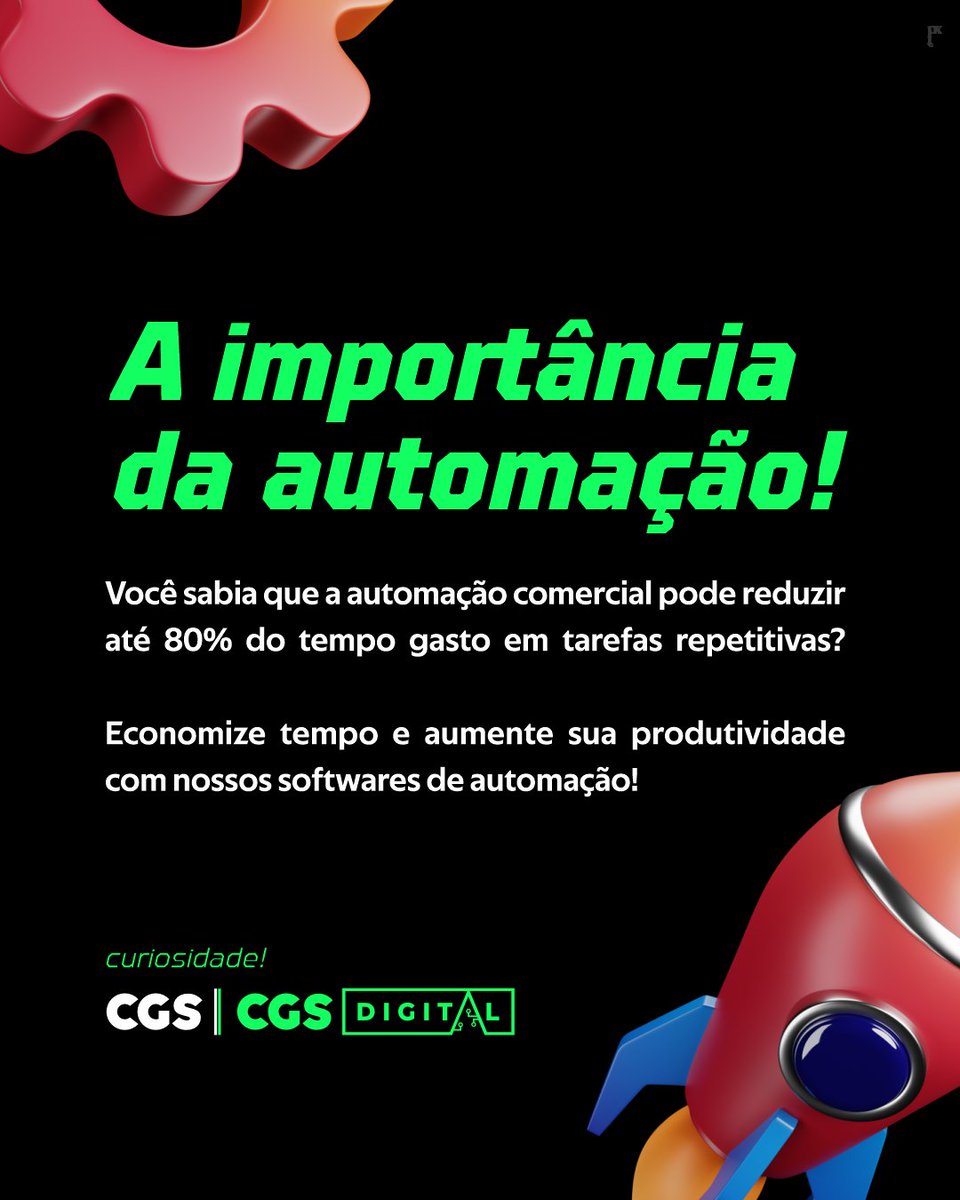 CGSDIGITAL_'s tweet photo. Automação: a chave para otimizar processos e impulsionar resultados. O futuro é agora! 🚀 #Inovação #TransformaçãoDigital https://t.co/AQ51yxE1Pd