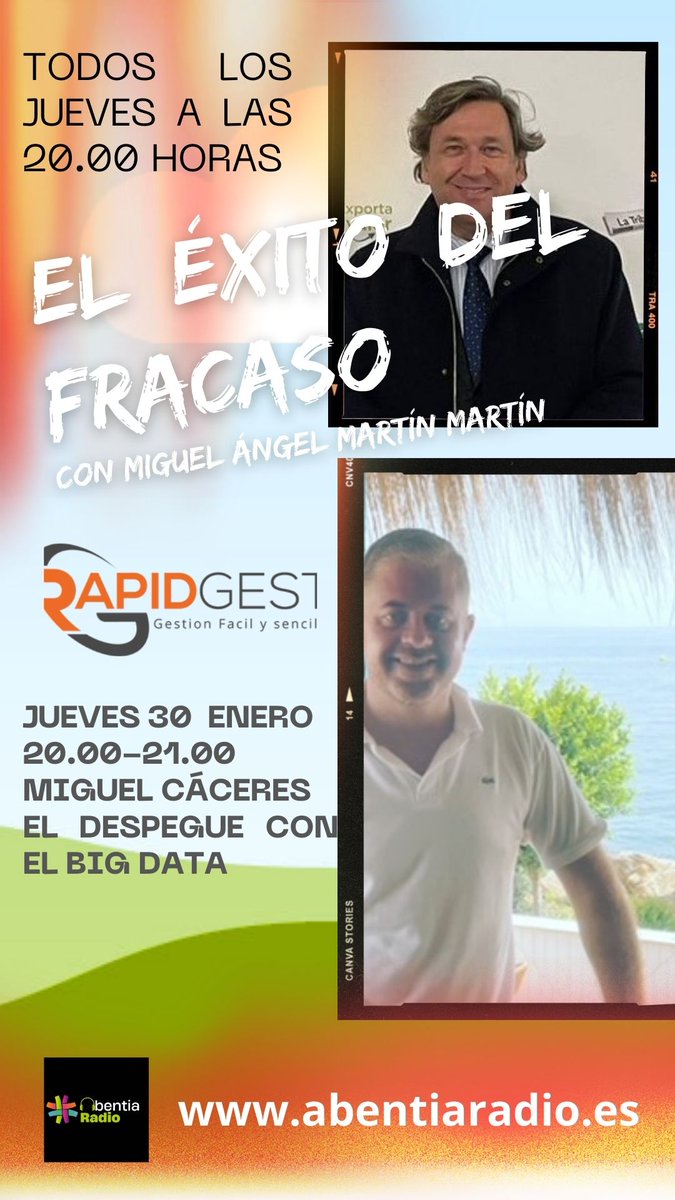 No te lo pierdas. El jueves a las 20.00 horas en <a href="/abentiaradio/">abentiaradio</a> <a href="/_Xportalia_/">Xportalia</a> <a href="/acocex/">Acocex</a> #elexitodelfracaso #abentiaradio #emprender #negocios #Bigdata_Brand_Value