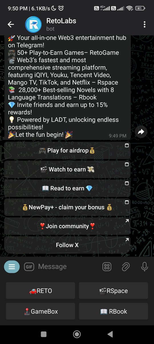 85Dreamz's tweet photo. @RetoLabs @LADT_co 🍁All Done ✔️
🍁My Telegram : @oxygen85
🍁 Tagging ⤵️
@smokeandlime
@Rishipatil444
@dilipjain077
#Retolabs #Rspace #Giveaway #Web3 #Watchtoearn #HappyNewYear2025 https://t.co/nBrpashseh