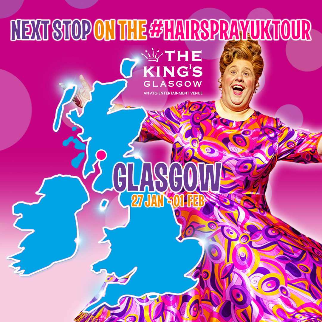 Hairspray UK Tour (@hairsprayuktour) on Twitter photo GLASGOW... CAN YOU HEAR THE BELLS🔔🎀✨
Playing at the <a href="/KingsandRoyal/">The King's Theatre & Theatre Royal</a> until Saturday 1 February!🫧🩷
Be sure to grab your tickets if you haven’t already! You don’t want to miss this💅🏽🩵
#HairsprayUKTour GLASGOW... CAN YOU HEAR THE BELLS🔔🎀✨
Playing at the <a href="/KingsandRoyal/">The King's Theatre & Theatre Royal</a> until Saturday 1 February!🫧🩷
Be sure to grab your tickets if you haven’t already! You don’t want to miss this💅🏽🩵
#HairsprayUKTour
