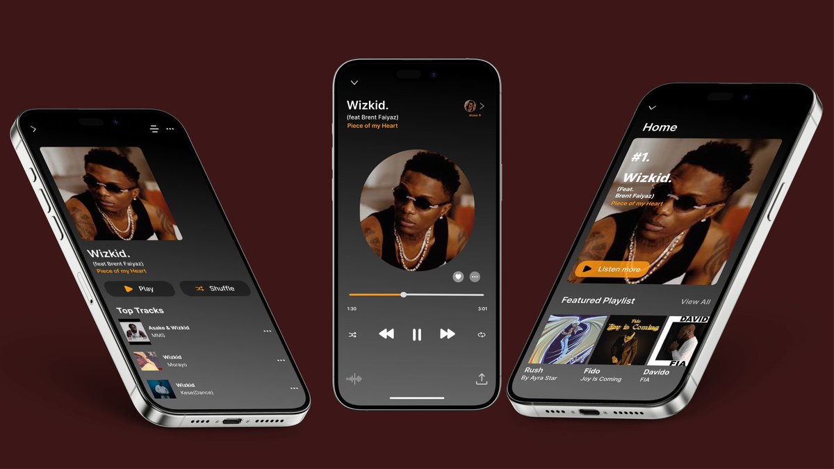 Zuleikah473107's tweet image. Designed a sleek and modern music player interface! 🎶🔥 Smooth visuals, easy navigation,#MusicPlayer #UIDesign #UX”