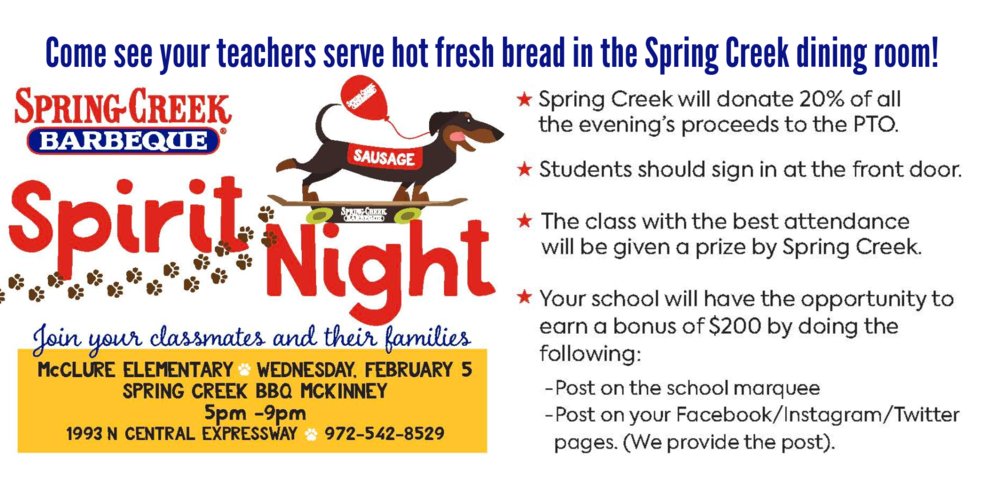 McClure Spirit Night mckinneyisd.net/o/mces/article…