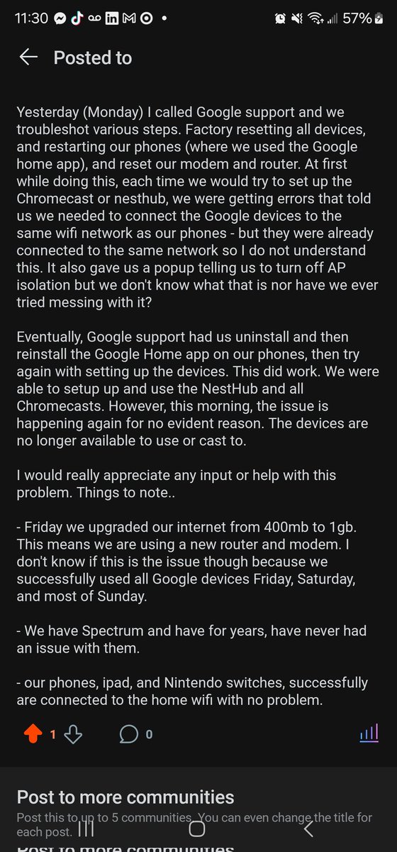 monica_souder's tweet image. GOOGLE DEVICE USERS PLEASE HELP. I posted this on Reddit but really want help here if possible. I can&apos;t type it all here so here are screenshots of my reddit post. @Google #Google #googlesupport #Googlehelp #Chromecast #googlenest #googlehome #HELPPLEASE