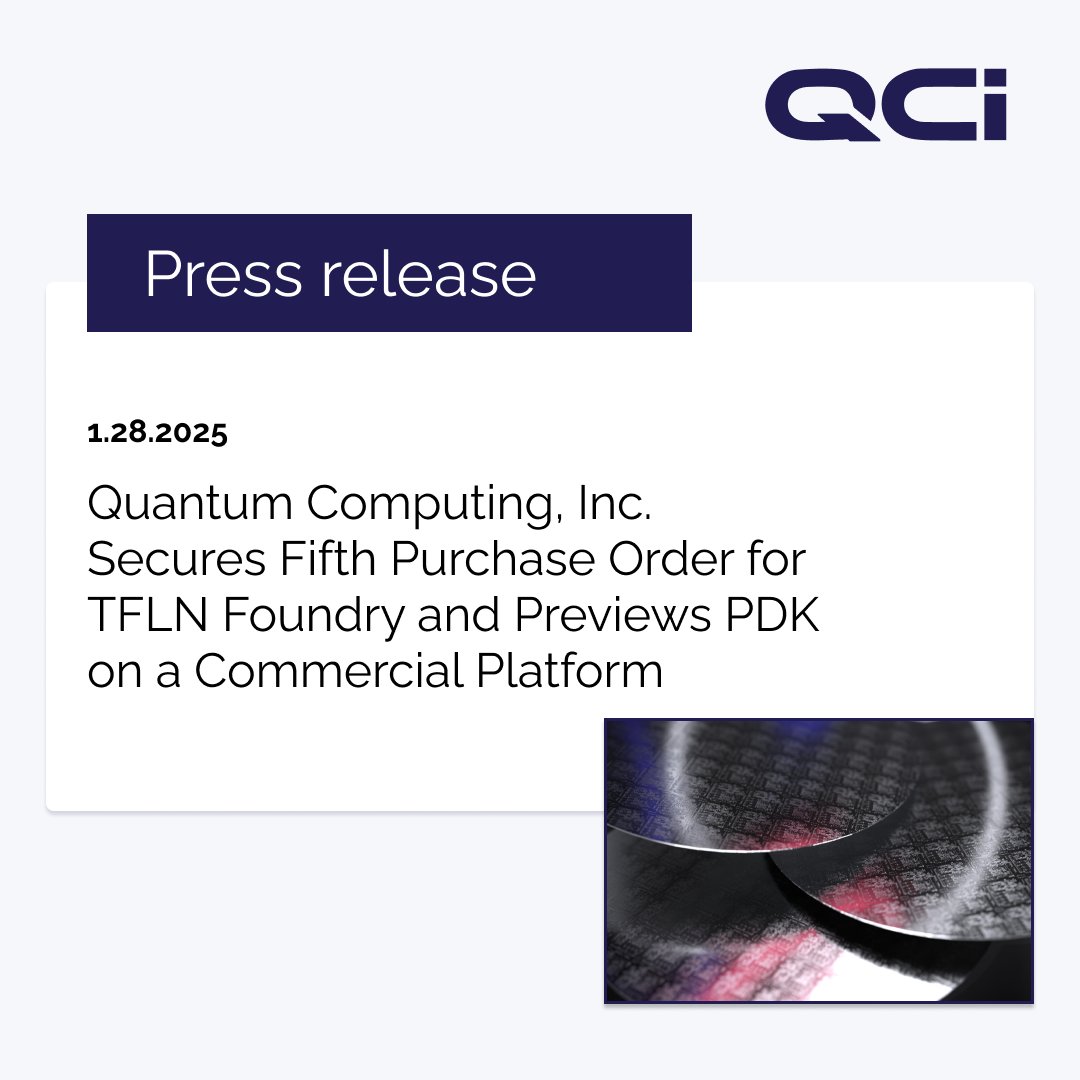 Today, QCi announced it has secured a fifth purchase order for its TFLN photonic chip foundry 📣 🌟

QCi also launched its PIC Process Design Kit (PDK), utilizing GDSFactory’s open-source platform.

Read the full press release 🔗: bit.ly/40rNe1m

#QCi #QCiFoundry #PDK