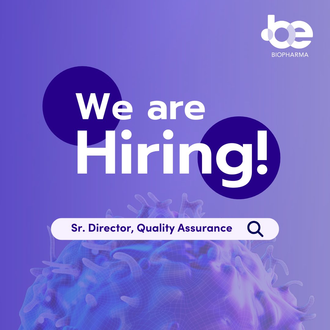 Lead the development of our Quality Management Systems, drive compliance, and ensure excellence in clinical and manufacturing operations. Apply for our Quality Assurance Senior Director position: be.bio/our-company/li…