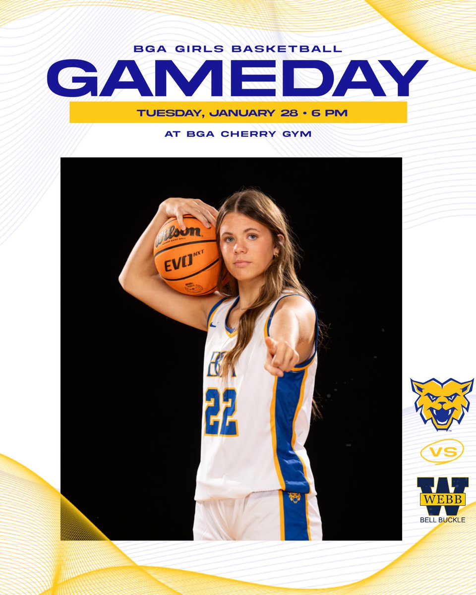GAMEDAY! The girls tip off at 6:00pm at home tonight. Come support the Wildcats💙💛

🆚 Webb
⌚️ 6:00 PM
📍BGA
🎟️ gofan.co/event/2186568

#ConquerandPrevail