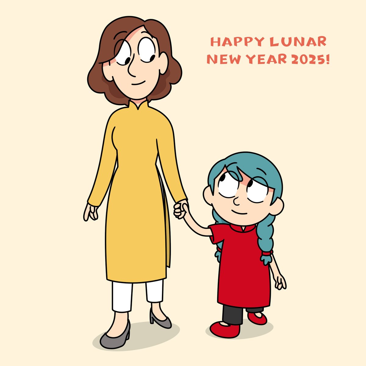 Happy Lunar New Year 2025!

Well, I have been kinda busy that I couldn't draw that idea, so here's Hilda and Johanna with Ao Dai that I made last year, with the change of the year number :)))

#Hilda #HildaTheSeries #HildaNetflix #HildaFanart #drawing #illustration