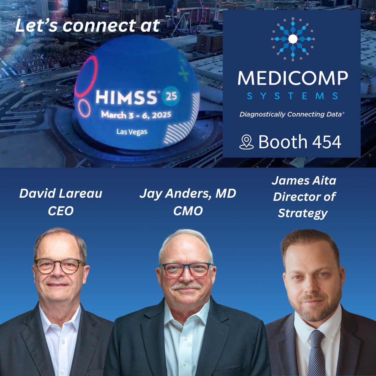 MedicompSys's tweet photo. Evidence-based clinical #AI that’s built for the future, and works with your system today.
Book an appointment or stop by the booth during exhibit hall hours to learn how Medicomp's #ClinicallyIntelligentAI can complement your systems: https://t.co/lQLn1QuUEf | #HIMSS2025 @HIMSS https://t.co/4ZxBZQEccG