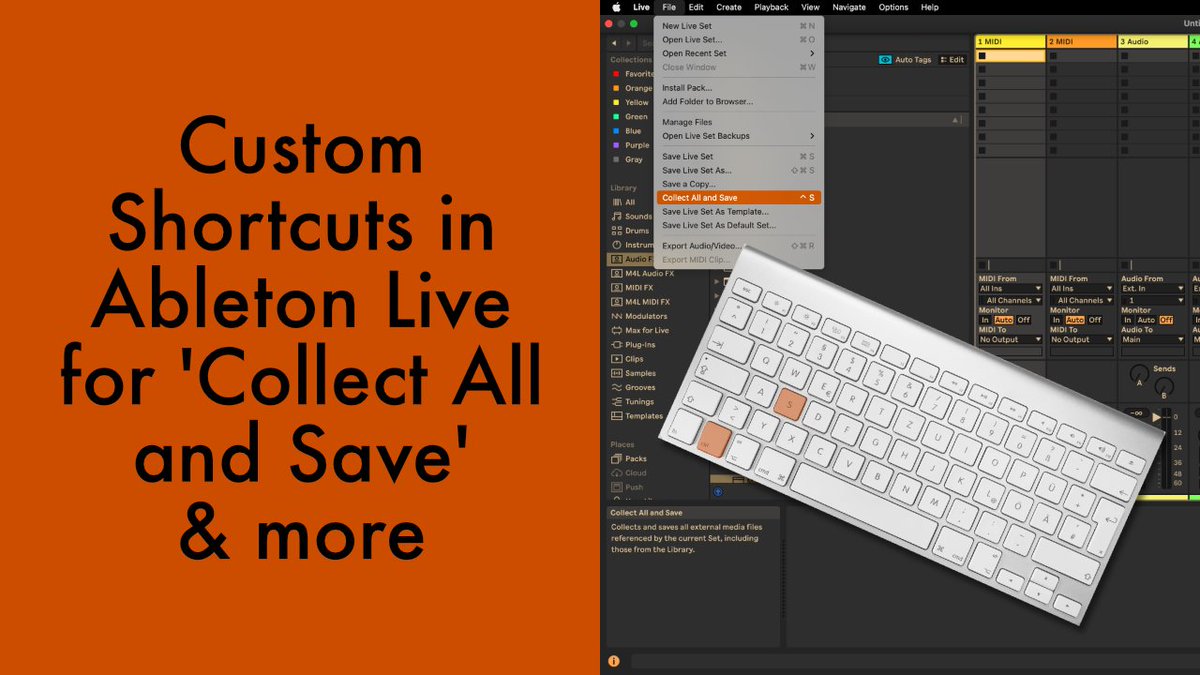 Want to have shortcuts in #ableton Live for menu entries that don't have one like Collect All and Save? Here's how to easily do this on Mac and some tips on free tools for Windows: sonicbloom.net/custom-shortcu…