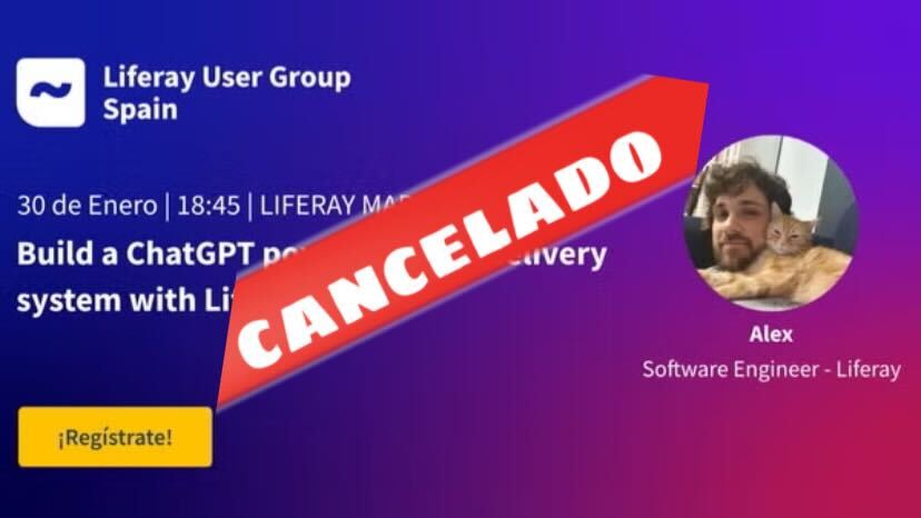 ¡EVENTO 30 ENERO CANCELADO!

Lamentamos comunicaros que debido a circunstancias imprevistas, debemos cancelar la charla.

Sabemos que muchos de vosotros estabais esperándolo y pedimos disculpas.

Estamos trabajando para encontrar una nueva fecha.

Gracias por vuestra comprensión.