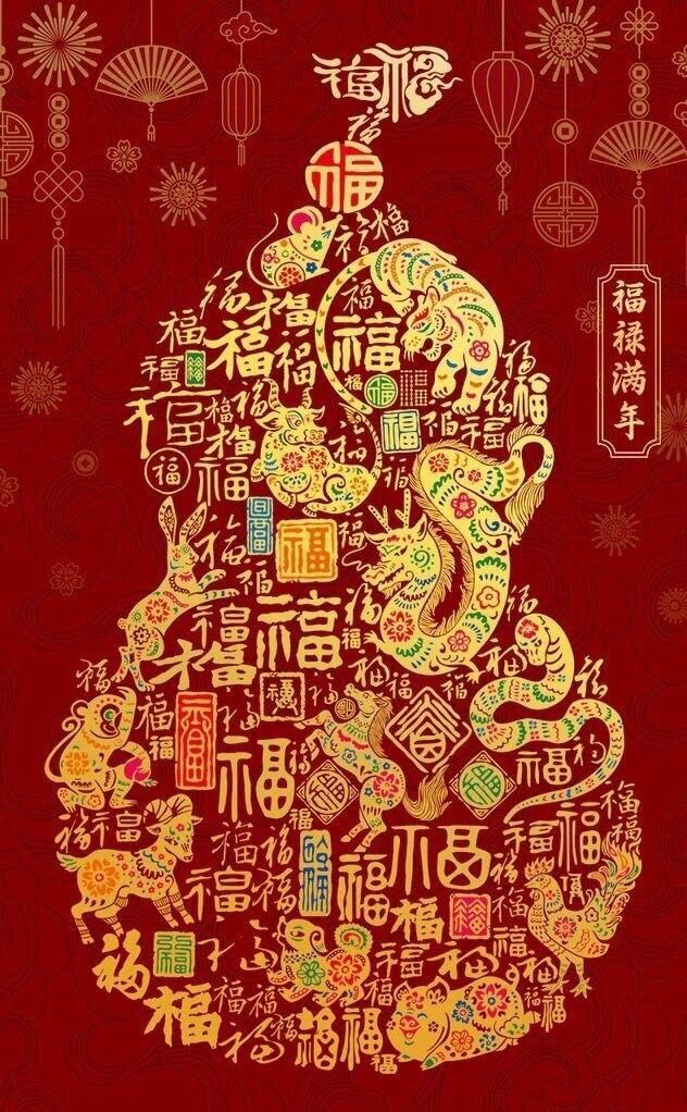 蛇年新年快乐。年富福一年。