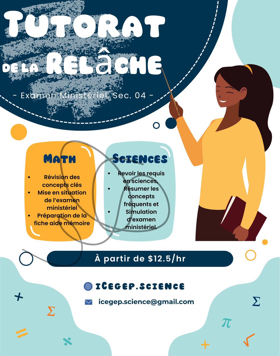 iCegepScience's tweet photo. 🎓🔬📐 #Révision en vue pour l'examen ministériel de #Science et #Maths! On se prépare ensemble pour le #secondaire 4 : astuces, exercices et récap des concepts clés pour réussir. Rejoins-nous pour réviser efficacement et être prêt le jour J! 💪 #tutorat #ExamenMinistériel #Sec4 https://t.co/xJLvdk8cpI