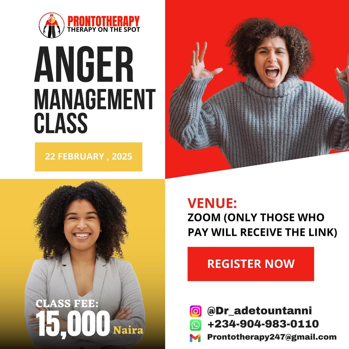 dr_adetountanni's tweet photo. How much more grievous are the consequences of anger than the causes of it. โ Marcus Aurelius.
Registered Yet? Registration is ongoing!
Have you secured your spot???
#angermanagement #angermanagementclass #class #angrybird #anger #FYI #fypใท https://t.co/owMQFN7wVX