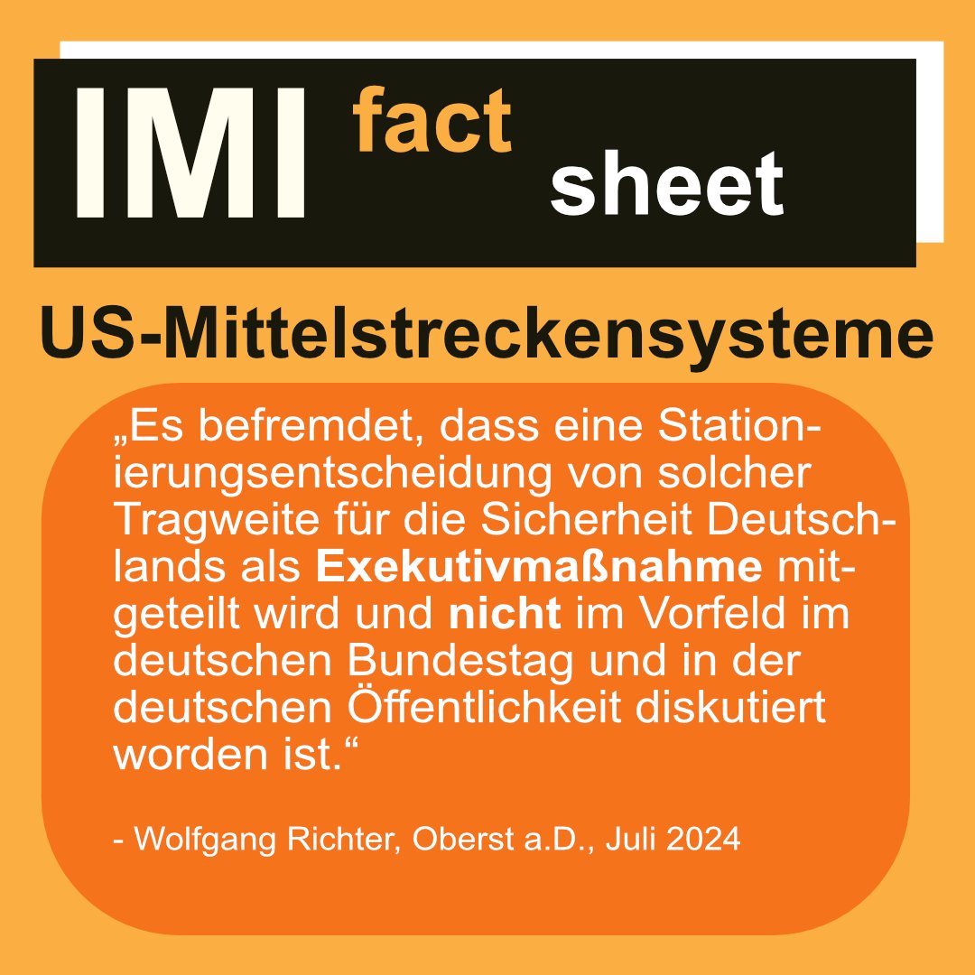 Unser neues Factsheet zur geplanten Stationierung von #US Mittelstreckensystemen ist online über unsere Website oder als Print im Onlineshop der DFG-VK erhältlich!