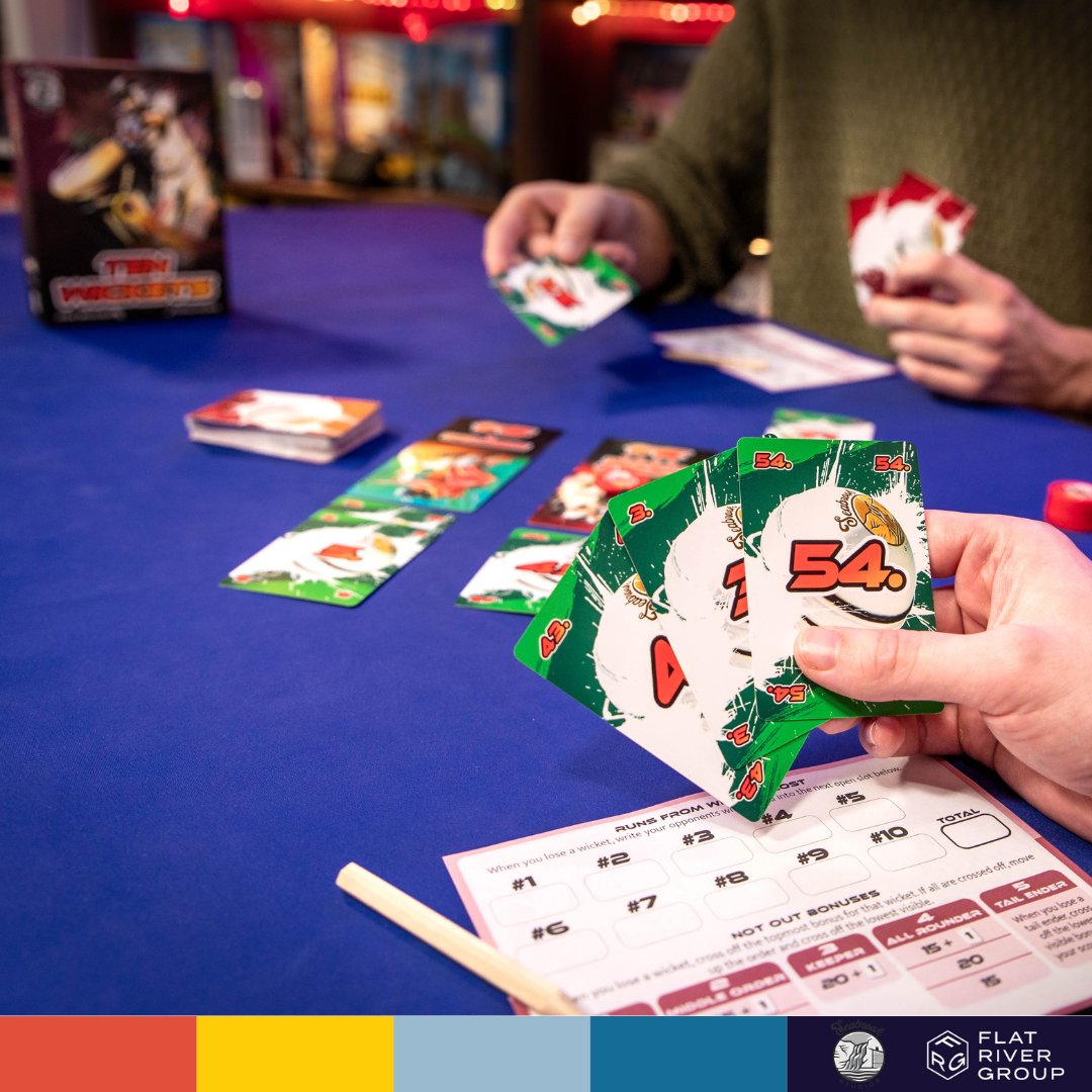 Coax your opponent into giving up wickets...🏏
...in this two-player cricket game of clever bidding and hand management.😏✋

𝙏𝙚𝙣 𝙒𝙞𝙘𝙠𝙚𝙩𝙨 by <a href="/seabrookstudios/">Seabrook Studios</a> is available online and in your local game store!🥳

2 players | Ages 8+ | 20-30 minutes