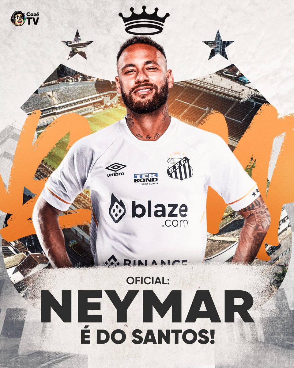CazeTVOficial's tweet photo. O PRESIDA ANUNCIOU! COMEMORA, NAÇÃO SANTISTA! 🐳

O HOMEM TÁ DE VOLTA! SE FOR UM SONHO NÃO ME ACORDE! NEYMAR NO #SANTOS! NEYMAR NO FUTEBOL BRASILEIRO! NEYMAR NO #PAULISTÃONACAZÉTV! https://t.co/w9PKOdNSE5