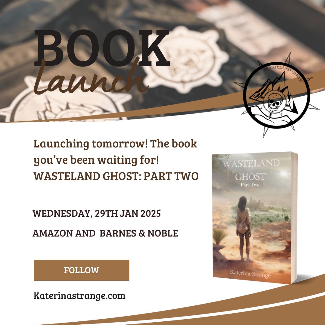 KaterinaStrange's tweet photo. The Wait is Over! Wasteland Ghost: Part Two Launches TOMORROW! 

Get ready to dive back into the chaos, hell, and adventure of the Wasteland Ghost series! Tomorrow, the journey continues, and I couldn’t be more excited to share it with you.

📖 Links will be available in my bio and posted across all platforms, including Facebook and X. Don’t miss your chance to be among the first to grab your copy!

Stay tuned, and find out what the insignia truly means. 

#WastelandGhost #BookLaunch #PartTwo #SciFiReads #PostApocalypticFiction #IndieAuthor #WriterLife #AmWriting #PublishedAuthor #AuthorJourney #BookishCommunity #TBRStack #DystopianReads #SciFiBooks #BookRelease #ReadersUnite #Storyteller #WritingGoals
