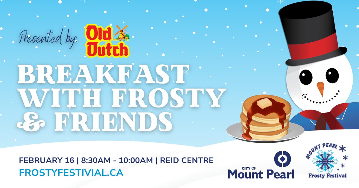 ⛄ Want to have breakfast with the coolest crew in town?

February 16th at Reid Centre - Frosty &amp; Friends are waiting!

Limited tickets available for this magical morning! Don't miss out! 🎟️

 #FrostyFestival