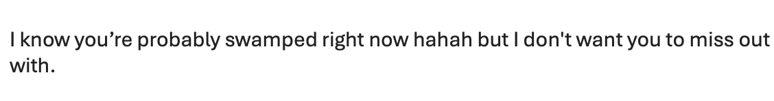 this is an insane cold email.