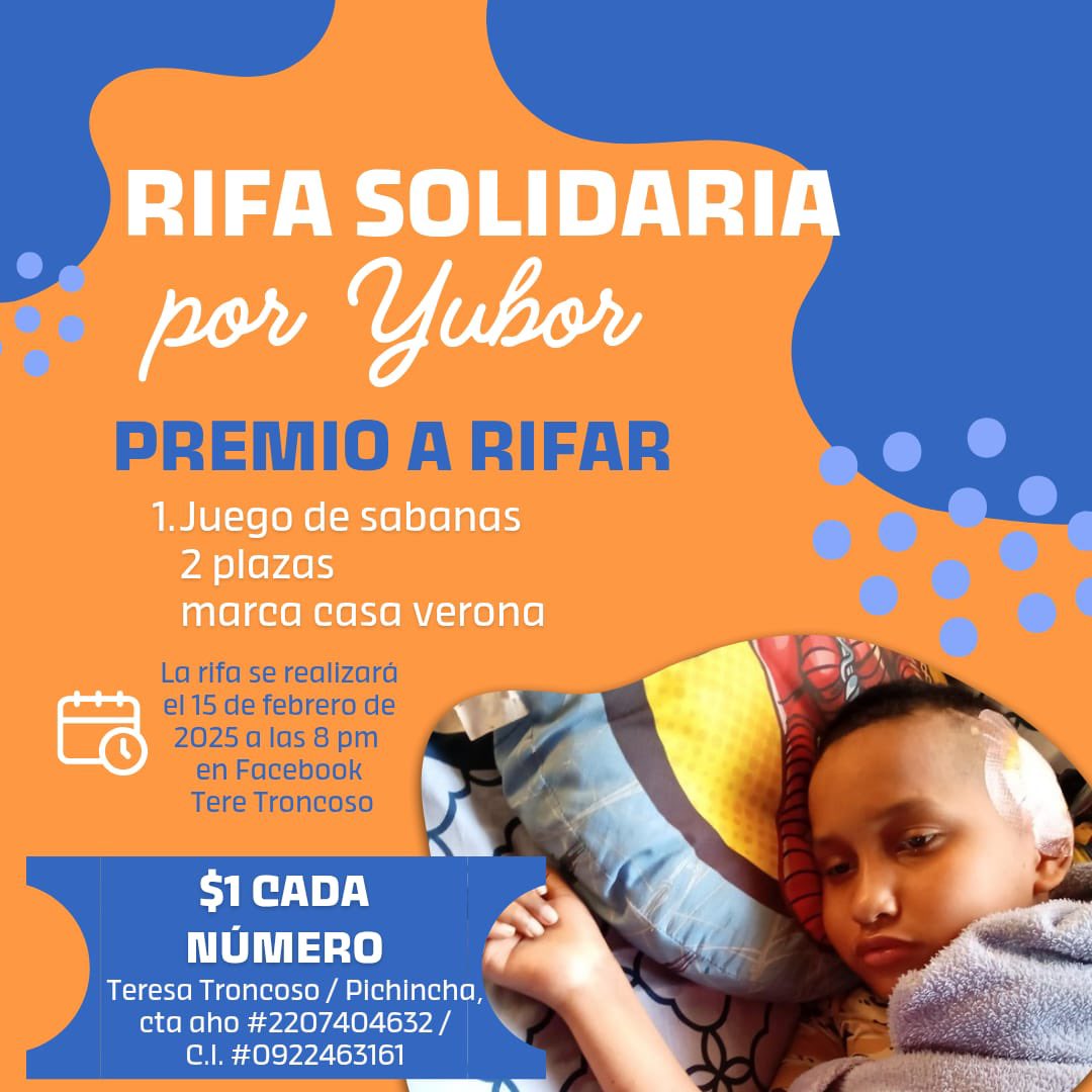 mcdc_mcdc's tweet photo. Yubor ya está en cuidados paliativos. Su mamá hace una rifa para darle una mejor calidad de vida el tiempo que le quede. 
Démosle una mano.
#Guayaquil #CancerInfantil🎗 #voluntariado @apnacc @AlbersldtdeDios https://t.co/isTv4XoKrY